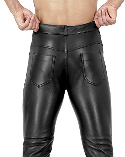 Bockle® 1991 Super-Stretch Tube Black Men Stretch Leather Pants2