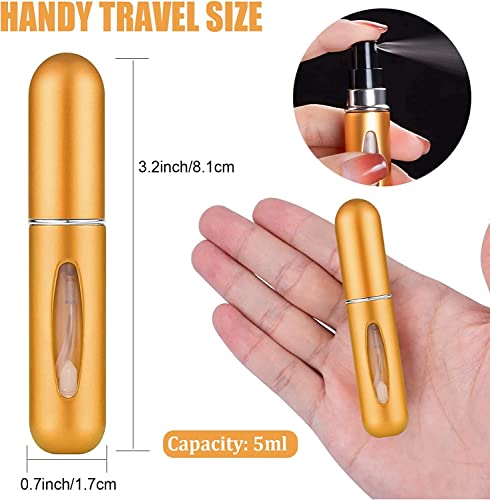 Image of Portable Mini Refillable Perfume Atomizer Bottle Travel Size Spray Bottles Accessories, Refillable Perfume Spray Scent Pump Case, Perfume Bottle (5ml /0.2oz,Multicolor, 1 Unit, Aluminum & Glass)
