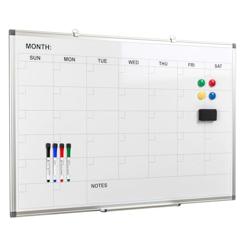 Comix Magnetic Dry Erase Calendar Whiteboard, 36 x 24 Inches Mont...