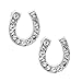 Spinningdaisy Silver Plated Crystal Tiny Horseshoe Earrings