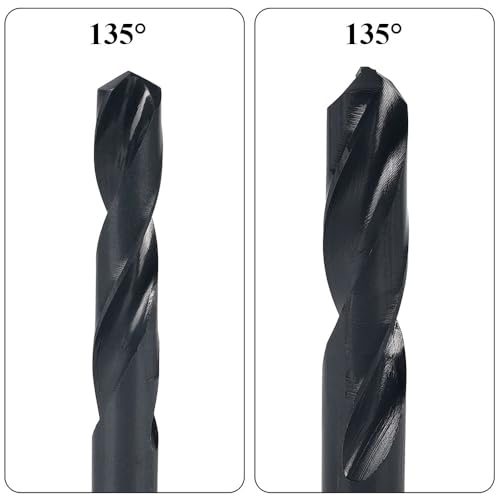 13,5 mm Spiralbohrer, 4341 HSS, metrisch, reduzierter Schaft, 1/2-Schaft, 135°-Split-Anschnitt, Industriebohrer für Metalle, Kunststoffe und Holz