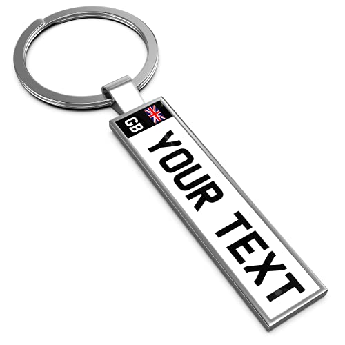 Personalised keyring keychain key chain your car number plate your text