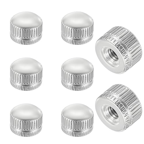 Screw Caps for Light Fixtures, Metal M4 Threaded Cap Nuts, 0.25 inch in Height x 0.35 inch in Diameter, 8 Packs Replacement for Outdoor Light,Pendant,Wall Sconce,Chandelier (Silvery)