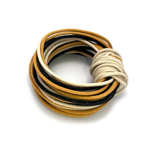 MAXCHEER Cloth-Covered Waxed Vintage-Style Pushback Guitar Wire, 15 Ft,(5-White/5-Black/5-Yellow) Pushback Wire for Electric Guitar Upgrades Kits