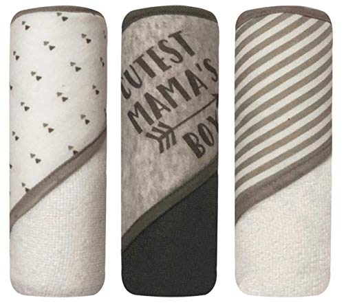 Image of MODERN BABY 3 Pack Hooded Baby Bath Towel Set for Newborns Infants & Toddlers, Boys & Girls Baby Hooded Towels