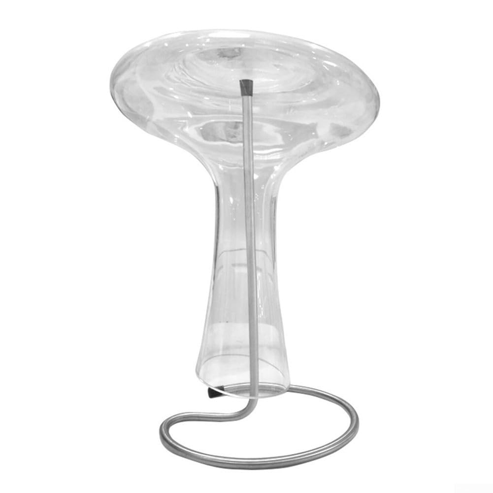 Supporto per decanter per vino in acciaio inossidabile, supporto salvaspazio per aeratore per vino rosso, con spazzole per la pulizia, grigio