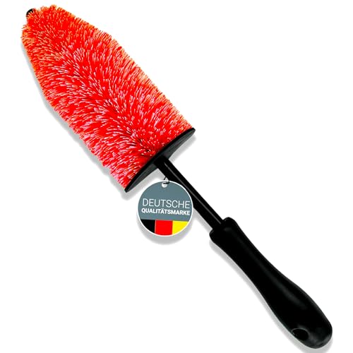 Glart 44FB Auto Felgenbürste für Alufelgen, Stahlfelgen, Reinigung & Autopflege von Felge wie Felgenreiniger und Felgenteufel ohne Mikrofasertuch, Anwend. VOR Reifenglanz und Felgenversiegelung