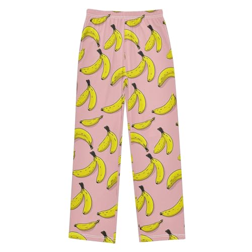 Funny Banana Fruit Long Pajama Pants Elastic Waist PJ Bottoms with Pockets S A1122622