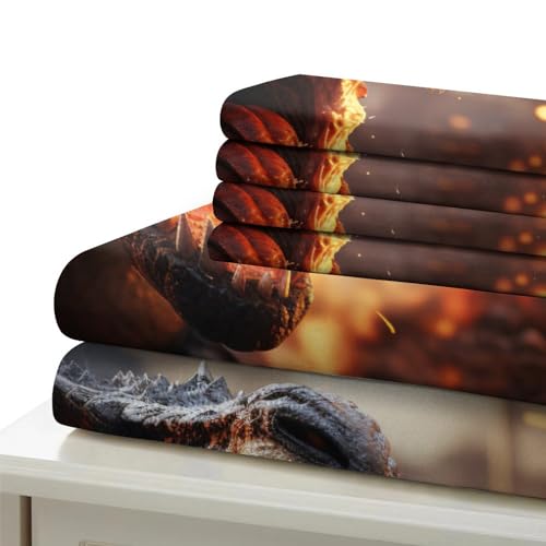 Parure de lit dinosaure 200x200 IOFEER housse de couette coton microfibre - 6
