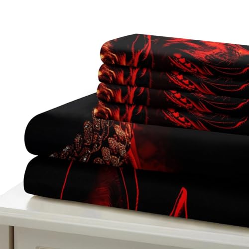 Housse de couette Dark Dog 3D microfibre 135x200cm pour lit single