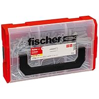 fischer FixTainer SX-Plus-Dübel und Schrauben-Box, Dübelset mit 210 Teilen, für Beton, Voll- und Lochbaustoffe, praktische Werkzeugkiste mit Tragegriff & Klicksystem, Dübelset – Ansicht 2