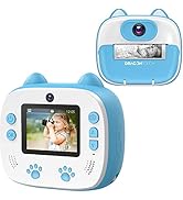 Dragon Touch Instant Camera For Kids, 2 inch 1080P Digital Print Camera with 5 Rolls Print Paper,...