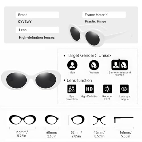 20 Pack Clout Oval Mod Sunglasses for Women Men Bulk Retro Round Lens Glasses Party Favors3
