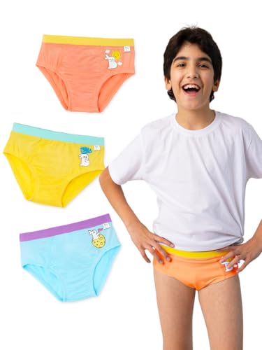 Image of superbottoms Briefs for Boys |Supersoft Underwear for Boys | 3X Softer Underwear | Premium Briefs | Super Stretchy, Breathable, Gentle Elastics, No Scratchy Tags, AZO-Free Dyes| 3 Free Funky Tattoos