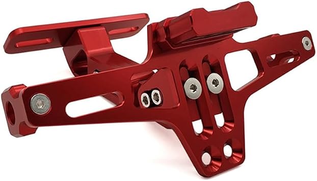 Motorcycle License Plate Holder for Yamaha Zuma 50 2004-2019, Adjustable License Plate Bracket with Light, Fender Eliminator Kit, Tail Tidy License Plate Frame Mount, C Red