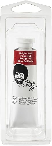 Bob Ross Pintura al óleo del paisaje 1.3 fl oz-rojo brillante Alizarin Crimson,Rojo brillante,Amarillo cadmio,Siena oscura,Mezcla de montaña,Azul