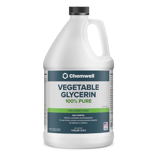 Chemwell Vegetable Glycerin (1 Gallon) - 100% Pure Food Grade USP - Moisturizer and Cleanser For Skincare DIY Beauty Crafts Baking & Floral Preservation