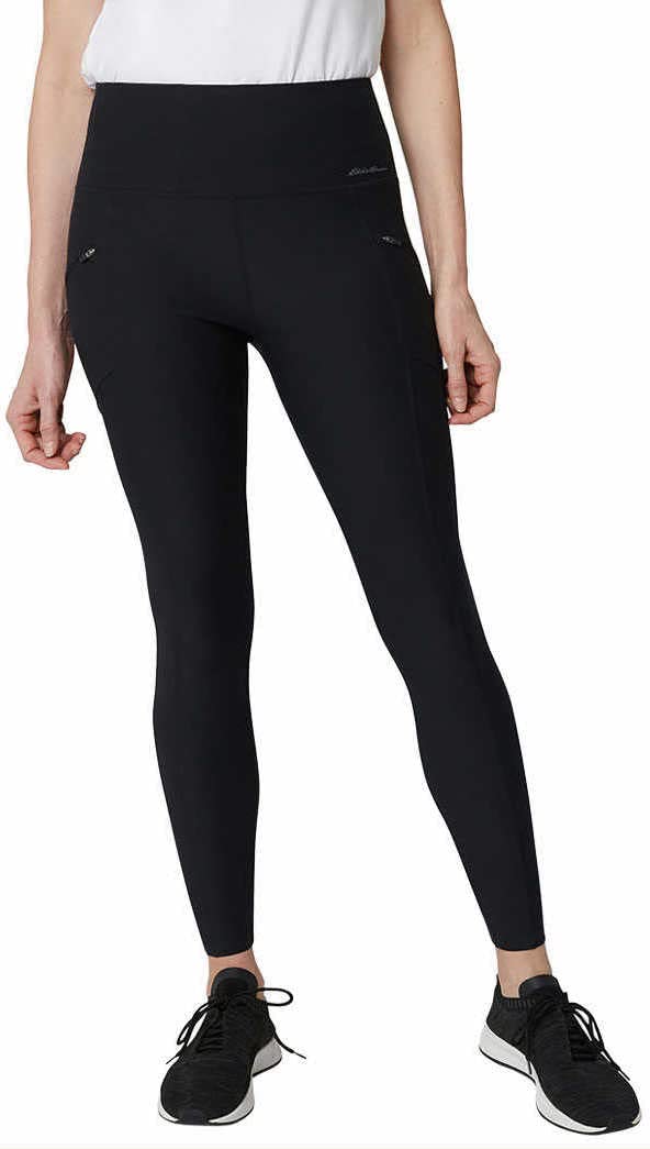 Eddie Bauer Womens Midweight High Rise Trail Tight Leggings, Black, XS