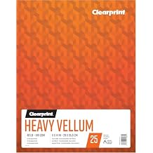 Clearprint 11" x 14" Heavy Vellum Pad, 48 lb. / 180 GSM, 25 Sheets/Pad, 1 Each