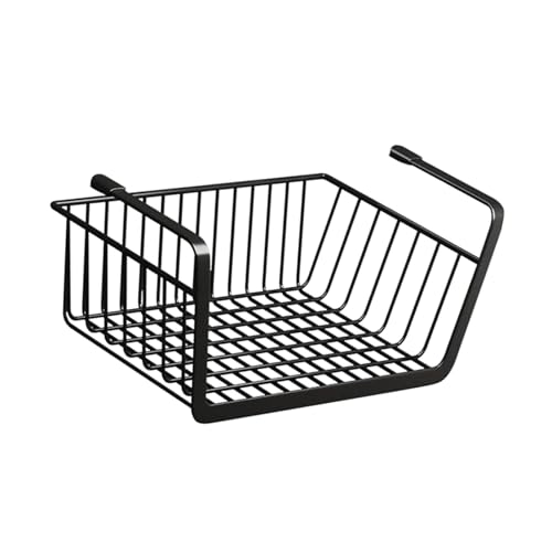 Gralara Panier de rangement sous étagère, panier en fil métallique, organisateur pour bureau, Noir