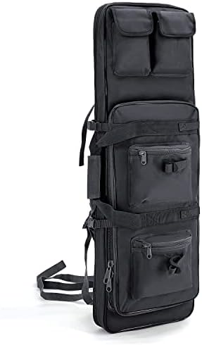 Gespann Tactical Rifle Backpack Soft Rifle Case Rifle Storage Holder for Hunting Trekking Hiking Fishing Rod Bag (Black, 32 inches)