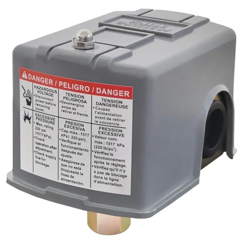 Cejiuga Water Pressure Switch 30-50 PSI Well Pump Pressure Switch Auto Electrical Control Adjustable Differential, 1/4' Female NPT