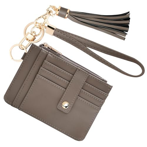 Image of KNGITRYI Small Wristlet Wallets for Women RFID Credit Card Holder Wallet Keychain Wristlet Wallet Credit Card Wallets for Women (Cement grey)