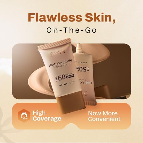 Image of MARS SPF50 PA++++ High Coverage Foundation (25ml) (05-SANDSTONE) | Blemish Free & Blendable Makeup | For All Skin Type | IN-VIVO Tested with 5 Star UVA+UVB Protection Boost Rating (Pack of 2)