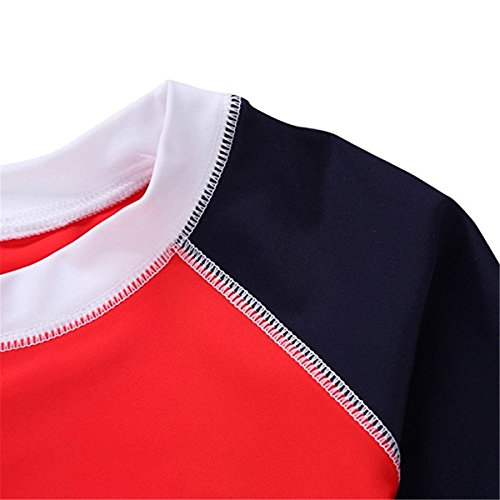 Baby Girls Kids 2 Piece Long Sleeve American Flag UV Sun Protection Rash Guards Swimsuit with Caps4