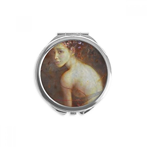 Miroir rond de maquillage à emporter en terrasse ou au bureau