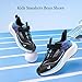 JMFCHI Boys Girls Kids' Sneakers Knitted Mesh Sports Shoes Breathable Lightweight Running Shoes for Kids Fashion Athletic Casual Shoes 3 Big Kid Black Blue 8275