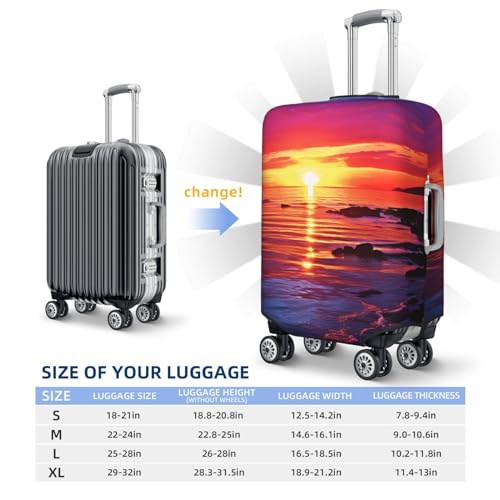 Travel Luggage Cover Suitcase Protector Elastic Washable Calm sea sunset Suitcase Cover Anti-scratch Spandex Baggage Covers Fits 18-32 Inch Luggage2