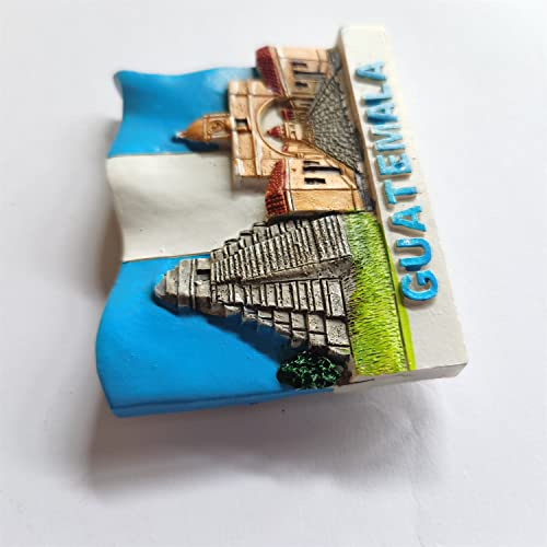 Imán de Resina para Refrigerador con Bandera de Guatemala 3D miniatura 3