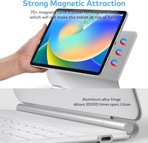 Capa com teclado para iPad 10ª geração 2022 – Capa de teclado magnético estilo mágico com trackpad m