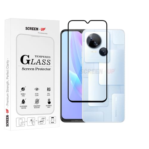 Image of ScreenUp Tempered Glass For Tecno Spark 10 5G - Ultra Clear, 9H Scratch Resistant, Full Coverage, Easy Install Screen Protector