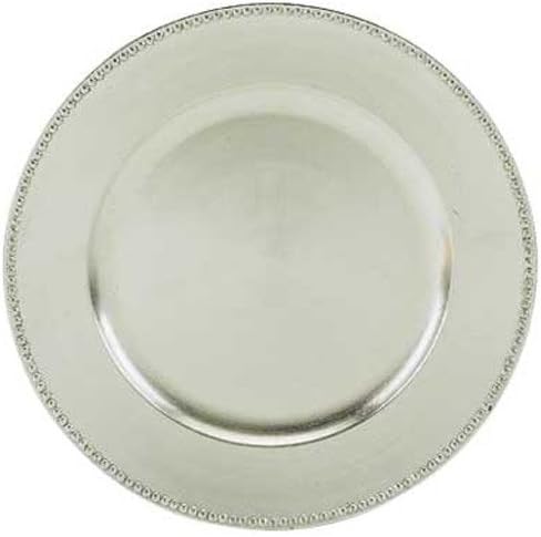 Tabletop Classics Silver Beaded Edge Charger Plates Pkg/24 TRS-6629