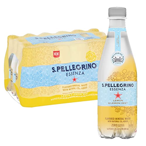 S.Pellegrino Essenza Lemon Lemon Zest Flavored Mineral Water with Natural CO2 Added