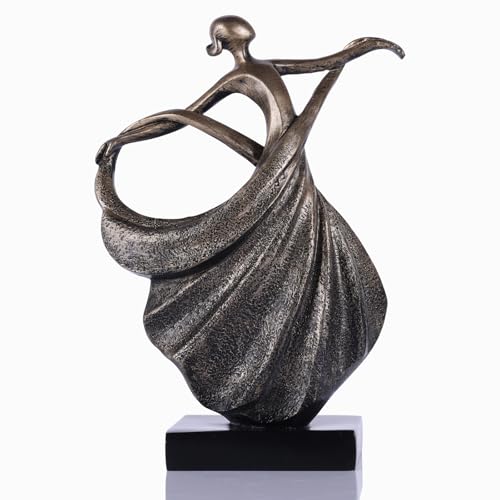 Estatua Abstracta de Bailarina Moderna de Resina