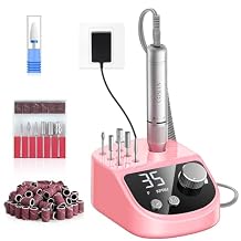 COSLUS E50 Professional Electric Nail Drill Upgraded Steady Power with LED Display for Acrylics, Gel, Natural Nails - Easy to Use for Women, Nail Art Practice, Desktop Nail File at Home DIY or Salon