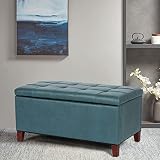 Joveco Storage Ottoman Bench Rectangular PU Leather Tufted Top Entryway Bench Toy Chest Coffee Table
