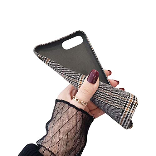 For Iphone 6 Plus 5.5" For Iphone 6S Plus 5.5" Nama Soft Cloth Grid Fabric Pattern Stripes Vintage Plaid Retro Grey Gray Cover Case #TOP2