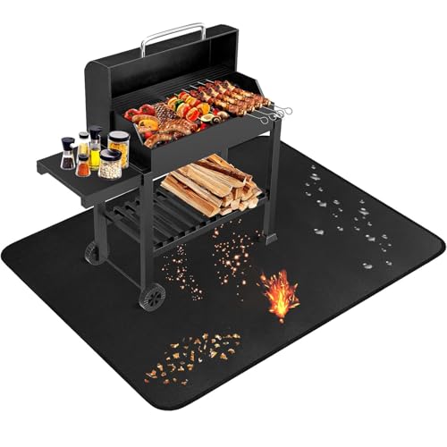 WBYNB Alfombrilla Ignífuga, Alfombra Barbacoa Exterior, Alfombrilla Ignifuga para Barbacoa, Alfombrillas para Barbacoas de Gas, Barbacoas de Caldera o Barbacoas Eléctricas