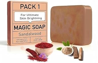 Magic Soap Sandalwood Solid Soap Bar for Ultimate Skin Brightening, Suitable for All Skin Types, Face & Body (100 Gms Pack... Price In India