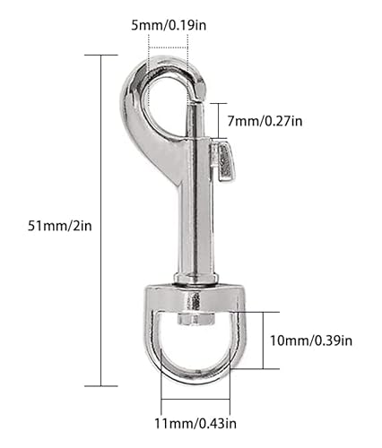 10 Stück 51 mmPraktisches Set mit Karabinerhaken mit Drehgelenk, Scherenkarabiner und Schlüsselkarabiner - HaustierhalsbandIdeal für Schlüssel und mehr”