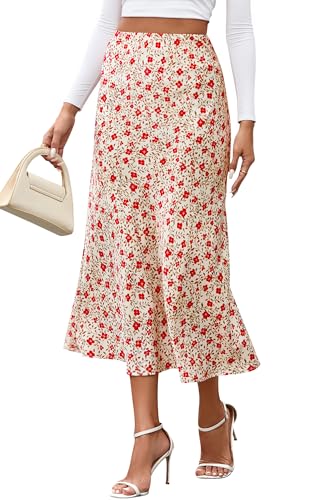 BTFBM Satin Skirts for Women 2025 Fall High Waisted A-Line Leopar...