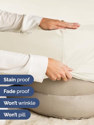 Image of Deep Twin XL Fitted Sheet - College Dorm Room Essentials - Off White | Easily Fits 18 inch to 24 inch Mattress, Wrinkle Resistant, Soft, Breathable & Comfy, Extra Deep Pockets Fitted Sheet