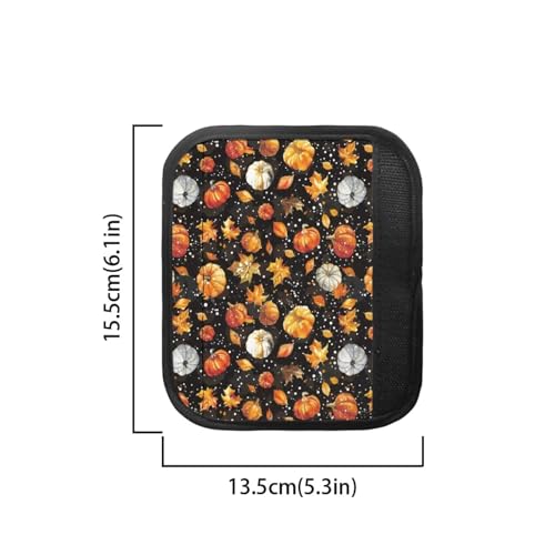 Image of Dreaweet Pumpkin Maple Leaf Fridge Handle Covers Set of 4 Fall Kitchen Decor Washable Non Slip Appliance Handle Covers for Refrigerator Oven Microwave Dishwashers