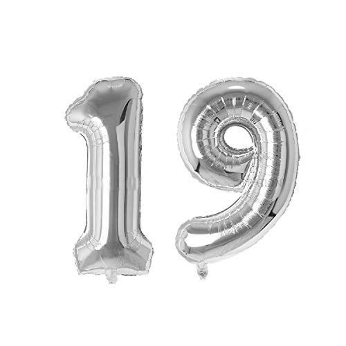 Rozi Decoration 32" Inch Number Foil Balloon Helium Quality -(Pack of 2 Unit) (Silver-19) (B085S2FJ6V) Amazon Price History, Amazon Price Tracker
