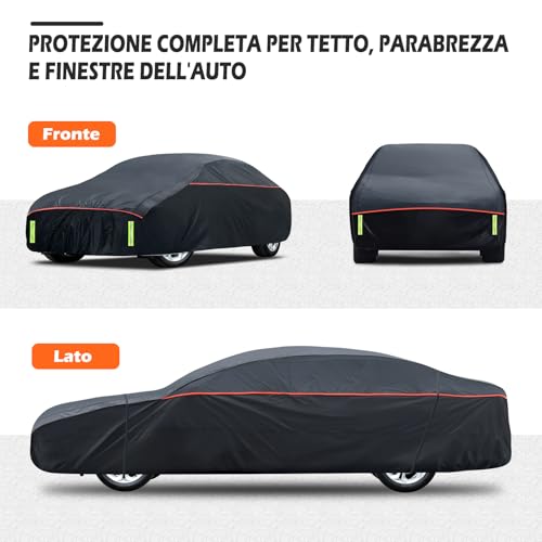 Hagelschutzplane Auto, Wasserdichter Verdickter Hagelschutz Auto Autoabdeckung Hagelschutz für Volkswagen Passat, Audi A3, Škoda Octavia, SEAT Leon(Größe 3: PKW 436 - max. 480 cm)