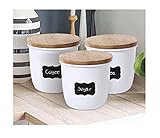 Canisters Sets for the Kitchen, Food Storage Container for Kitchen Counter, Sugar, Coffee, Wooden...